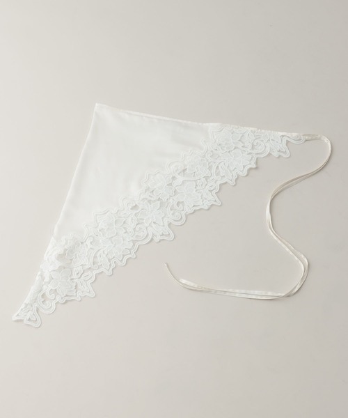 A part by（アパートバイ）の「サンカクレーススカーフ（バンダナ/スカーフ・レディース・オフホワイト/ブラック・FREE）」の11枚目の写真