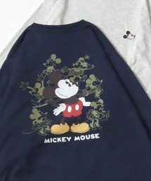 2026SS Disney/ディズニー ミッキー/ミニー ワンポイント刺繍 バックプリント 長袖 ロングスリーブTシャツ