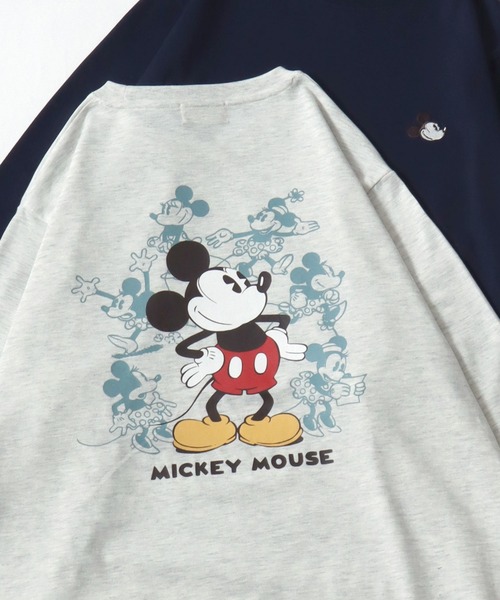 Disney(ディズニー)の「2026SS Disney/ディズニー ミッキー/ミニー ワンポイント刺繍 バックプリント 長袖 ロングスリーブTシャツ(Tシャツ/カットソー・レディース・スミクロ/アッシュグレー/ネイビー/ホワイト・M/L)」の3枚目の写真