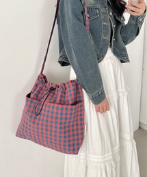 ショルダーバッグ（ブルー・ネイビー/青色系・チェック柄