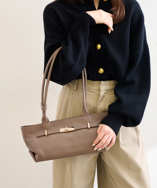 MILOS（ミロス）の「MILOS/ミロス WIDE SLIM BAG（ハンドバッグ・レディース・ブラック/ベージュ・FREE）」の2枚目の写真