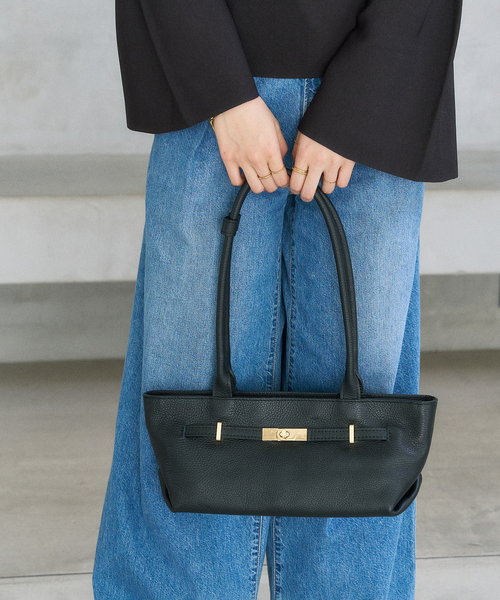 MILOS（ミロス）の「MILOS/ミロス WIDE SLIM BAG（ハンドバッグ・レディース・ブラック/ベージュ・FREE）」の5枚目の写真