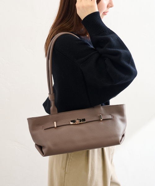 MILOS（ミロス）の「MILOS/ミロス WIDE SLIM BAG（ハンドバッグ・レディース・ブラック/ベージュ・FREE）」の7枚目の写真