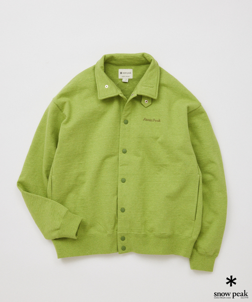 Snow Peak（スノーピーク）の「snow peak / スノーピーク 別注 リサイクル コットン スナップ カーディガン（スウェット・メンズ・サファリグリーン/アイボリー/ピンク・LARGE/MEDIUM）」の9枚目の写真