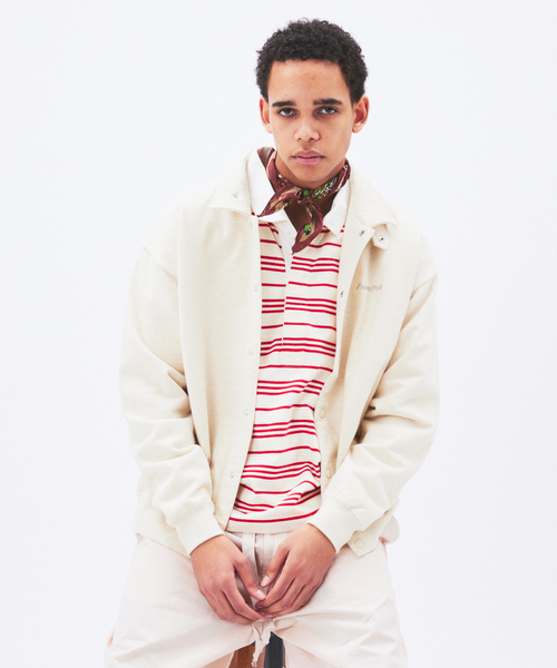 Snow Peak（スノーピーク）の「snow peak / スノーピーク 別注 リサイクル コットン スナップ カーディガン（スウェット・メンズ・サファリグリーン/アイボリー/ピンク・LARGE/MEDIUM）」の22枚目の写真