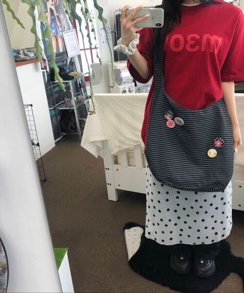 ITZAVIBE(イッザバイブ)の「WHITE DOTTED LAYERED WRAP LONG SKIRT(スカート・レディース・その他・ONE SIZE)」の6枚目の写真