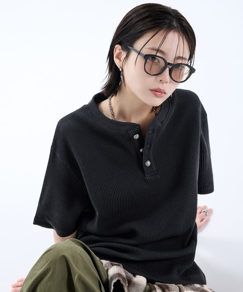 Waffle Heavy Henley Neck Tee / ワッフル ヘビー ヘンリーネックT（T