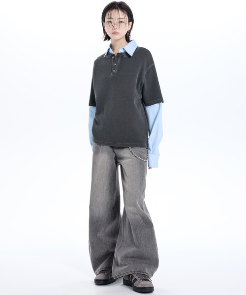 ADRER（アドラー）の「Waffle Heavy Henley Neck Tee / ワッフル ヘビー ヘンリーネック半袖Tシャツ（Tシャツ/カットソー・メンズ・チャコールグレー/ホワイト/ブラック・L/M/S/XS）」の14枚目の写真