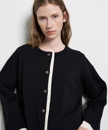 LANVIN en Bleu（ランバンオンブルー）の「シャツトリムニットコンビカーディガン（ニット/セーター）」