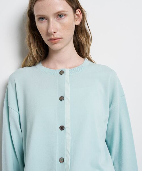 LANVIN en Bleu（ランバンオンブルー）の「シャツトリムニットコンビカーディガン（ニット/セーター・レディース・ライトカーキ/チャコールグレー/ブラック・38）」の18枚目の写真