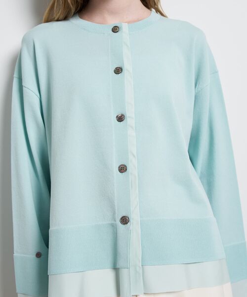 LANVIN en Bleu（ランバンオンブルー）の「シャツトリムニットコンビカーディガン（ニット/セーター・レディース・ライトカーキ/チャコールグレー/ブラック・38）」の19枚目の写真