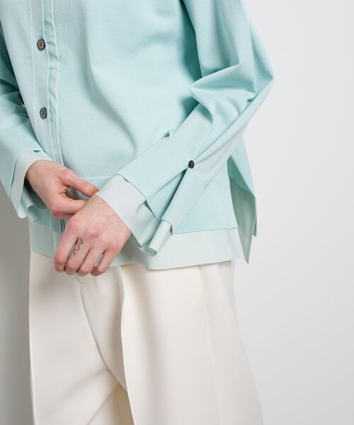 LANVIN en Bleu（ランバンオンブルー）の「シャツトリムニットコンビカーディガン（ニット/セーター・レディース・ライトカーキ/チャコールグレー/ブラック・38）」の21枚目の写真