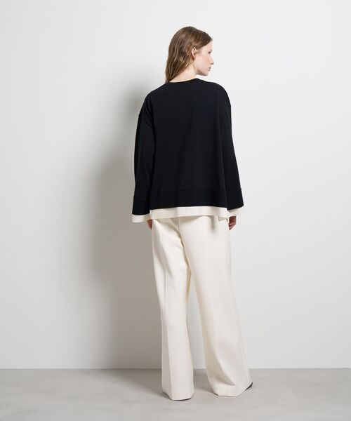 LANVIN en Bleu（ランバンオンブルー）の「シャツトリムニットコンビカーディガン（ニット/セーター・レディース・ライトカーキ/チャコールグレー/ブラック・38）」の7枚目の写真