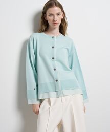 LANVIN en Bleu | シャツトリムニットコンビカーディガン(ニット/セーター)