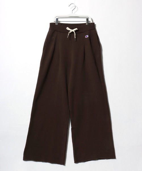 Champion(チャンピオン)の「Champion(チャンピオン)ワイドスウェットパンツ レディース/裏毛 カットオフ タック入り(スウェットパンツ・レディース・ブラック/ホワイト系/モカ・M/L)」の5枚目の写真