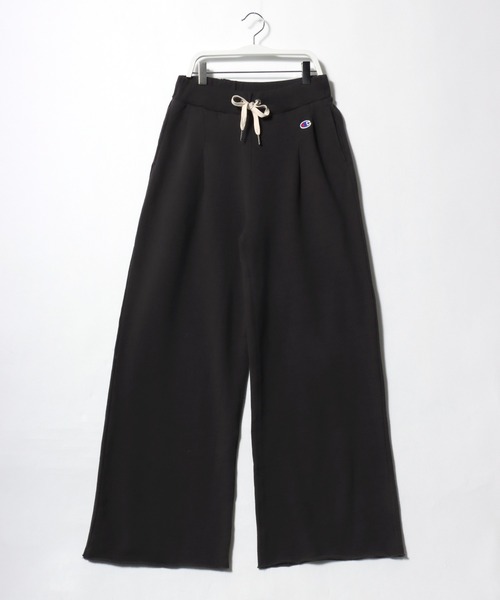Champion(チャンピオン)の「Champion(チャンピオン)ワイドスウェットパンツ レディース/裏毛 カットオフ タック入り(スウェットパンツ・レディース・ブラック/ホワイト系/モカ・M/L)」の7枚目の写真