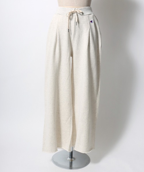 Champion(チャンピオン)の「Champion(チャンピオン)ワイドスウェットパンツ レディース/裏毛 カットオフ タック入り(スウェットパンツ・レディース・ブラック/ホワイト系/モカ・M/L)」の12枚目の写真