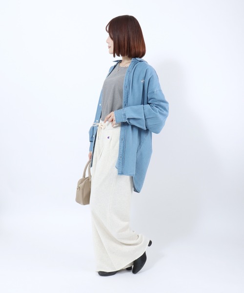 Champion(チャンピオン)の「Champion(チャンピオン)ワイドスウェットパンツ レディース/裏毛 カットオフ タック入り(スウェットパンツ・レディース・ブラック/ホワイト系/モカ・M/L)」の16枚目の写真