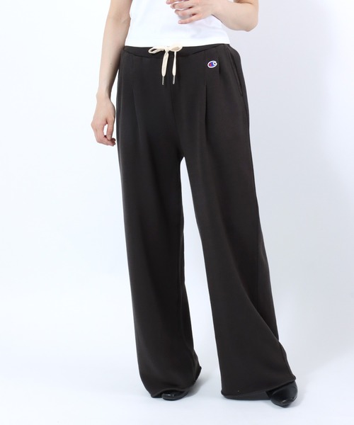 Champion(チャンピオン)の「Champion(チャンピオン)ワイドスウェットパンツ レディース/裏毛 カットオフ タック入り(スウェットパンツ・レディース・ブラック/ホワイト系/モカ・M/L)」の19枚目の写真