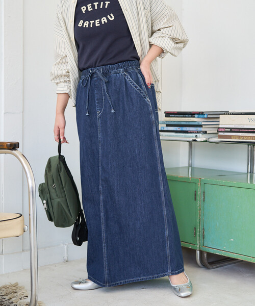 FREAK'S STORE(フリークスストア)の「限定展開 Lee × FREAK'S STORE/リー 別注 ペインター イージースカート(デニムスカート・レディース・ブルー/ネイビー/サックスブルー・MEDIUM/SMALL)」の3枚目の写真