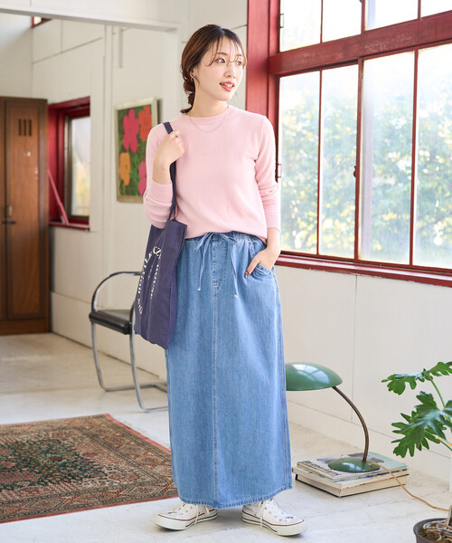 FREAK'S STORE(フリークスストア)の「限定展開 Lee × FREAK'S STORE/リー 別注 ペインター イージースカート(デニムスカート・レディース・ブルー/ネイビー/サックスブルー・MEDIUM/SMALL)」の4枚目の写真