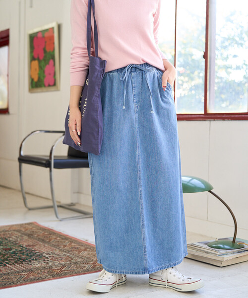 FREAK'S STORE(フリークスストア)の「限定展開 Lee × FREAK'S STORE/リー 別注 ペインター イージースカート(デニムスカート・レディース・ブルー/ネイビー/サックスブルー・MEDIUM/SMALL)」の5枚目の写真