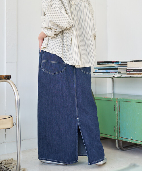 FREAK'S STORE(フリークスストア)の「限定展開 Lee × FREAK'S STORE/リー 別注 ペインター イージースカート(デニムスカート・レディース・ブルー/ネイビー/サックスブルー・MEDIUM/SMALL)」の13枚目の写真