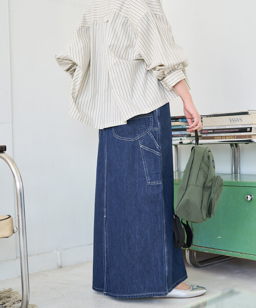 FREAK'S STORE(フリークスストア)の「限定展開 Lee × FREAK'S STORE/リー 別注 ペインター イージースカート(デニムスカート・レディース・ブルー/ネイビー/サックスブルー・MEDIUM/SMALL)」の15枚目の写真