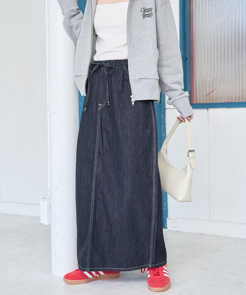 FREAK'S STORE(フリークスストア)の「限定展開 Lee × FREAK'S STORE/リー 別注 ペインター イージースカート(デニムスカート・レディース・ブルー/ネイビー/サックスブルー・MEDIUM/SMALL)」の18枚目の写真