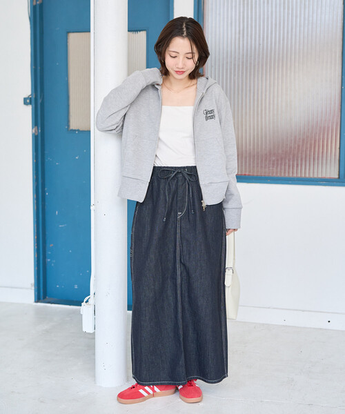 FREAK'S STORE(フリークスストア)の「限定展開 Lee × FREAK'S STORE/リー 別注 ペインター イージースカート(デニムスカート・レディース・ブルー/ネイビー/サックスブルー・MEDIUM/SMALL)」の19枚目の写真