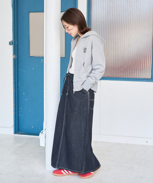 FREAK'S STORE(フリークスストア)の「限定展開 Lee × FREAK'S STORE/リー 別注 ペインター イージースカート(デニムスカート・レディース・ブルー/ネイビー/サックスブルー・MEDIUM/SMALL)」の20枚目の写真