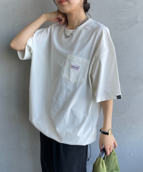 MARMOT（マーモット）の「【WEB先行予約】[Marmot/マーモット] 別注 ドローコード付き ワッペンロゴ ポケットTシャツ（Tシャツ/カットソー・レディース・ブラック/ホワイト/ベージュ・XL/L/M/S）」の2枚目の写真