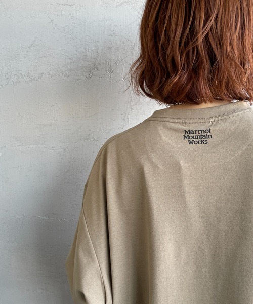 MARMOT（マーモット）の「【WEB先行予約】[Marmot/マーモット] 別注 ドローコード付き ワッペンロゴ ポケットTシャツ（Tシャツ/カットソー・レディース・ブラック/ホワイト/ベージュ・XL/L/M/S）」の8枚目の写真