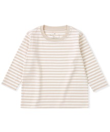 無印良品（ムジルシリョウヒン）の「ベビー　あたまするっと　綿天竺編みクルーネック長袖Ｔシャツ　ボーダー（Tシャツ/カットソー）」