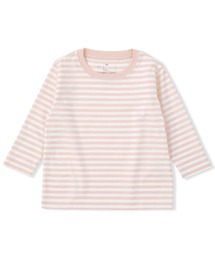 無印良品（ムジルシリョウヒン）の「ベビー　あたまするっと　綿天竺編みクルーネック長袖Ｔシャツ　ボーダー（Tシャツ/カットソー）」