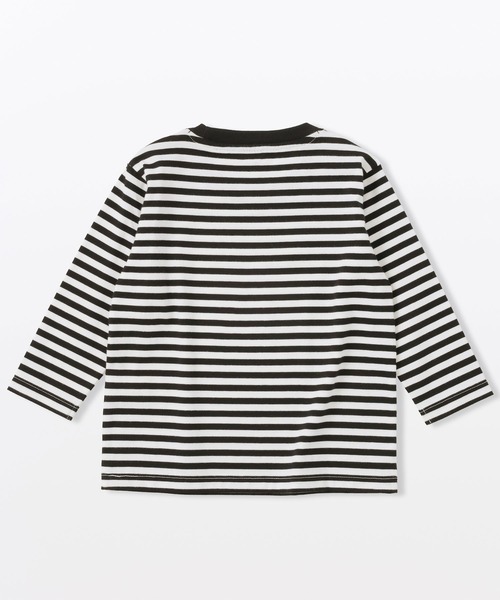 無印良品(ムジルシリョウヒン)の「ベビー あたまするっと 綿天竺編みクルーネック長袖Tシャツ ボーダー(Tシャツ/カットソー・キッズ・ブラック系/ベージュ系/グリーン系/ピンク系・80/90/100)」の14枚目の写真