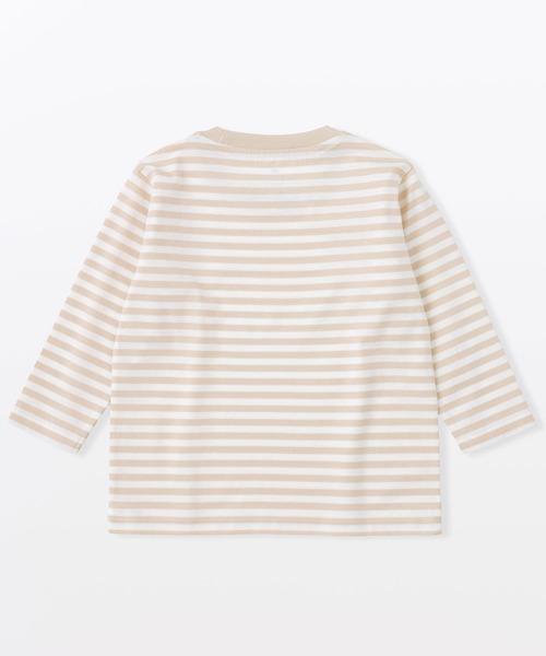 無印良品(ムジルシリョウヒン)の「ベビー あたまするっと 綿天竺編みクルーネック長袖Tシャツ ボーダー(Tシャツ/カットソー・キッズ・ブラック系/ベージュ系/グリーン系/ピンク系・80/90/100)」の17枚目の写真