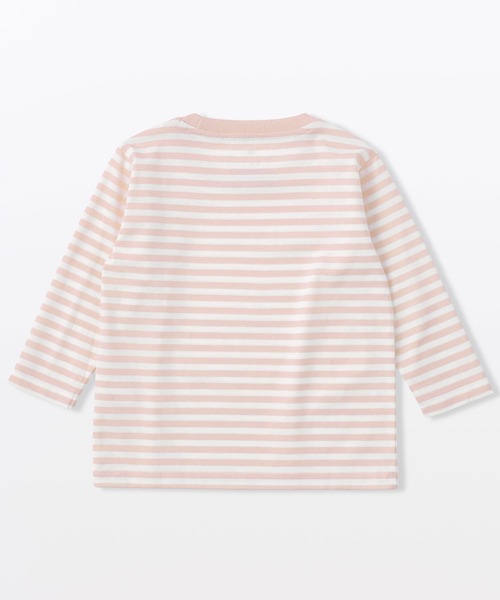 無印良品(ムジルシリョウヒン)の「ベビー あたまするっと 綿天竺編みクルーネック長袖Tシャツ ボーダー(Tシャツ/カットソー・キッズ・ブラック系/ベージュ系/グリーン系/ピンク系・80/90/100)」の13枚目の写真
