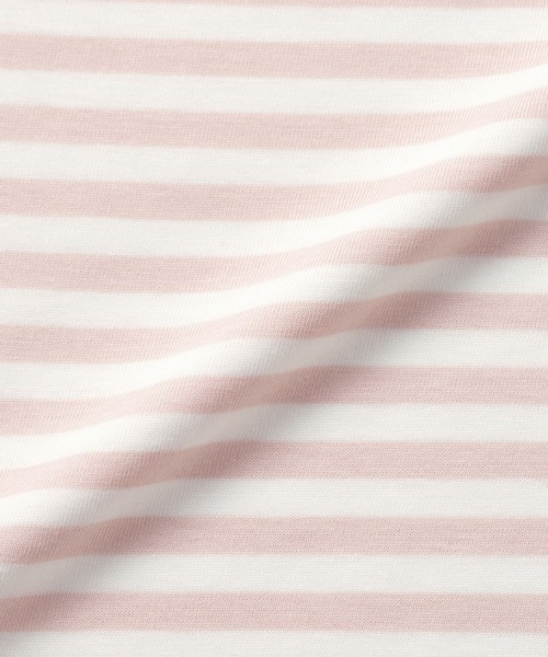 無印良品(ムジルシリョウヒン)の「ベビー あたまするっと 綿天竺編みクルーネック長袖Tシャツ ボーダー(Tシャツ/カットソー・キッズ・ブラック系/ベージュ系/グリーン系/ピンク系・80/90/100)」の6枚目の写真