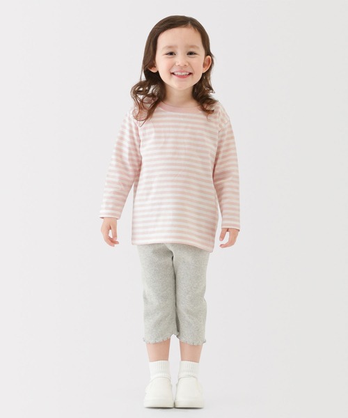 無印良品(ムジルシリョウヒン)の「ベビー あたまするっと 綿天竺編みクルーネック長袖Tシャツ ボーダー(Tシャツ/カットソー・キッズ・ブラック系/ベージュ系/グリーン系/ピンク系・80/90/100)」の7枚目の写真