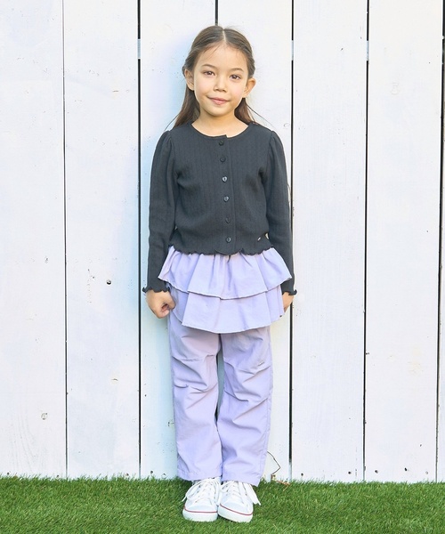 Lycee mine(リセマイン)の「【水をはじく!】【撥水・防汚・耐久・UV】レイヤードスカートパンツ【子供服】【キッズ】【女の子】(その他パンツ・キッズ・アイボリー/ライトピンク/ネイビー/ラベンダー/ベージュ系その他/ミント/ブルーグレー/カラフル・150cm/140cm/110cm/120cm/100cm/130cm)」の1枚目の写真