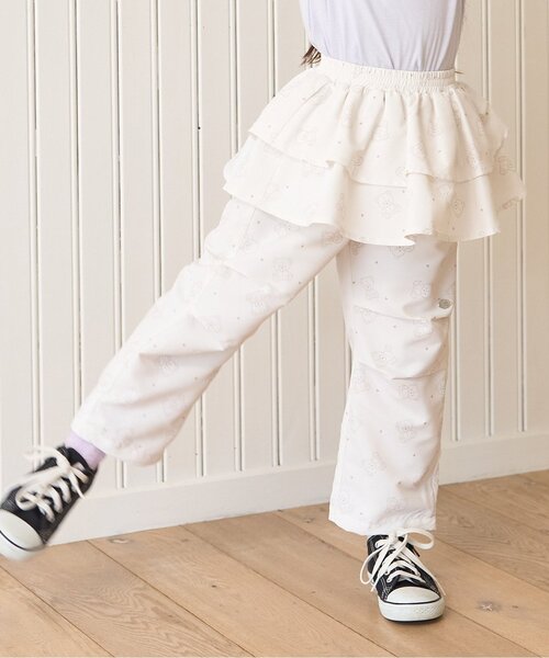 Lycee mine(リセマイン)の「【水をはじく!】【撥水・防汚・耐久・UV】レイヤードスカートパンツ【子供服】【キッズ】【女の子】(その他パンツ・キッズ・アイボリー/ライトピンク/ネイビー/ラベンダー/ベージュ系その他/ミント/ブルーグレー/カラフル・150cm/140cm/110cm/120cm/100cm/130cm)」の4枚目の写真