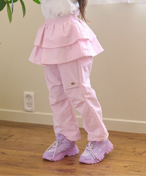 Lycee mine(リセマイン)の「【水をはじく!】【撥水・防汚・耐久・UV】レイヤードスカートパンツ【子供服】【キッズ】【女の子】(その他パンツ・キッズ・アイボリー/ライトピンク/ネイビー/ラベンダー/ベージュ系その他/ミント/ブルーグレー/カラフル・150cm/140cm/110cm/120cm/100cm/130cm)」の7枚目の写真
