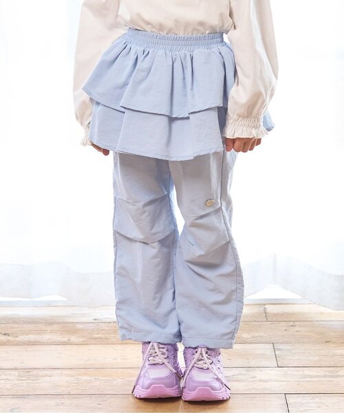 Lycee mine(リセマイン)の「【水をはじく!】【撥水・防汚・耐久・UV】レイヤードスカートパンツ【子供服】【キッズ】【女の子】(その他パンツ・キッズ・アイボリー/ライトピンク/ネイビー/ラベンダー/ベージュ系その他/ミント/ブルーグレー/カラフル・150cm/140cm/110cm/120cm/100cm/130cm)」の3枚目の写真
