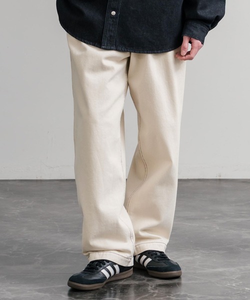 KRIFF MAYER(クリフメイヤー)の「KRIFF MAYER クリフメイヤー ワイドデニムウエスタンパンツ 2534005(デニムパンツ・メンズ・ライトブルー/アイボリー/ストライプ/ダークブルー/チャコール・L/XL/M)」の2枚目の写真