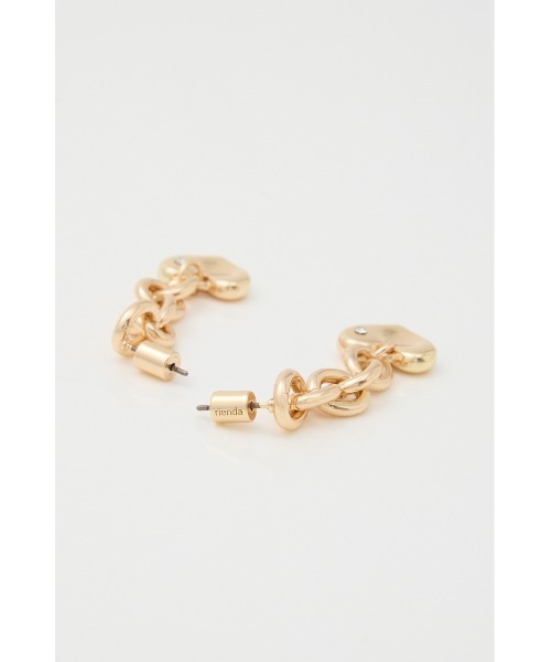 rienda(リエンダ)の「ニュアンスハートプレートピアス(ピアス(両耳用)・レディース・ゴールド/シルバー・FREE)」の6枚目の写真