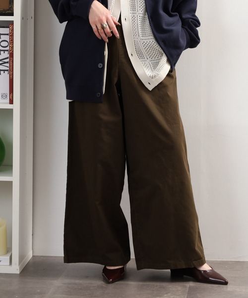 FUNALIVE(ファンアライブ)の「チノワイドパンツ(チノパンツ・レディース・ブラック/カーキ/ベージュ・M/L/3L/LL)」の18枚目の写真