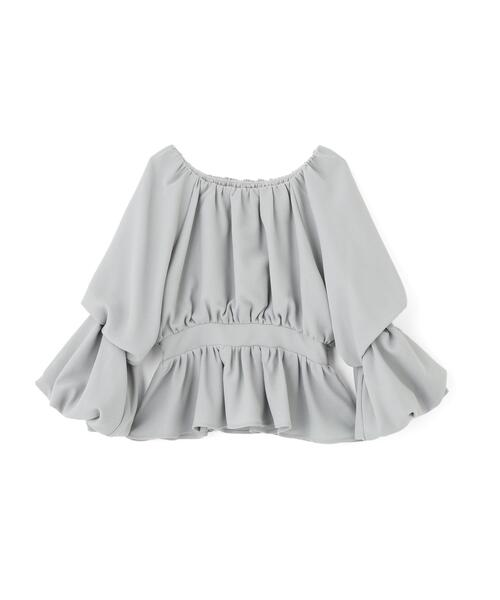 NATURAL BEAUTY BASIC(ナチュラルビューティーベーシック)の「◇メッシュギャザーペプラムブラウス(シャツ/ブラウス・レディース・ライトグリーン/ブラック/オフホワイト/ダークオレンジ・SMALL/MEDIUM)」の16枚目の写真