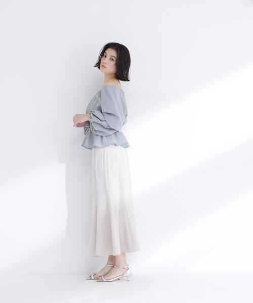 NATURAL BEAUTY BASIC(ナチュラルビューティーベーシック)の「◇メッシュギャザーペプラムブラウス(シャツ/ブラウス・レディース・ライトグリーン/ブラック/オフホワイト/ダークオレンジ・SMALL/MEDIUM)」の17枚目の写真