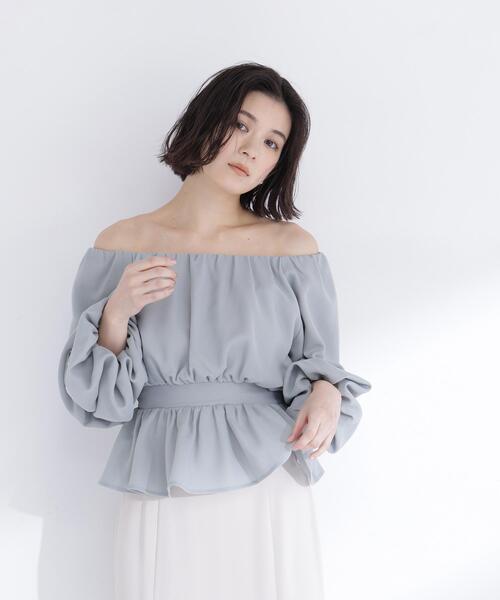 NATURAL BEAUTY BASIC(ナチュラルビューティーベーシック)の「◇メッシュギャザーペプラムブラウス(シャツ/ブラウス・レディース・ライトグリーン/ブラック/オフホワイト/ダークオレンジ・SMALL/MEDIUM)」の18枚目の写真
